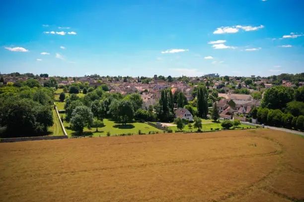 aerial view of the village of Maincy in Seine et Marne in France