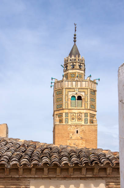 minaret against blue sky, testour, tunisia - foton med speaker bildbanksfoton och bilder