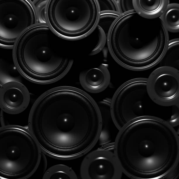 Abstract background with sound speakers Abstract background with Sound speakers subwoofer photos stock pictures, royalty-free photos & images