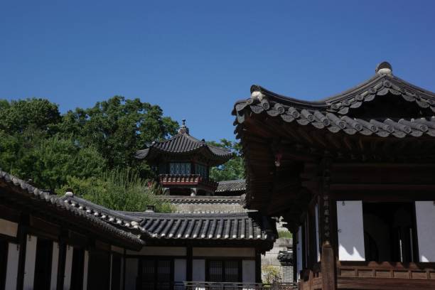 istock Korean old palace with traditional architecture 1418390711
