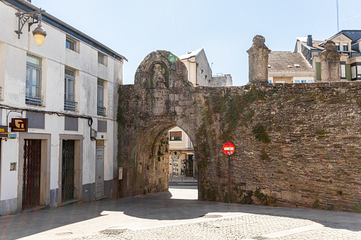 Lugo, Spain. The Puerta de Santiago (St James Gate), part of the Roman city walls