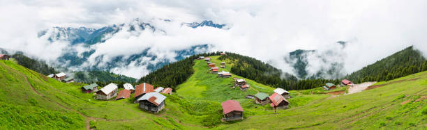 istock POKUT PLATEAU panoramic view with Kackar Mountains. This plateau located in Camlihemsin district of Rize province. Kackar Mountains region. Rize, Turkey. 1418398577