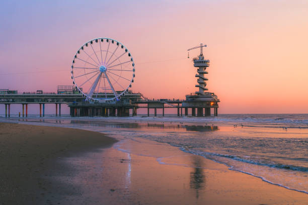 istock Beach in The Hague  at sunset 1418406755
