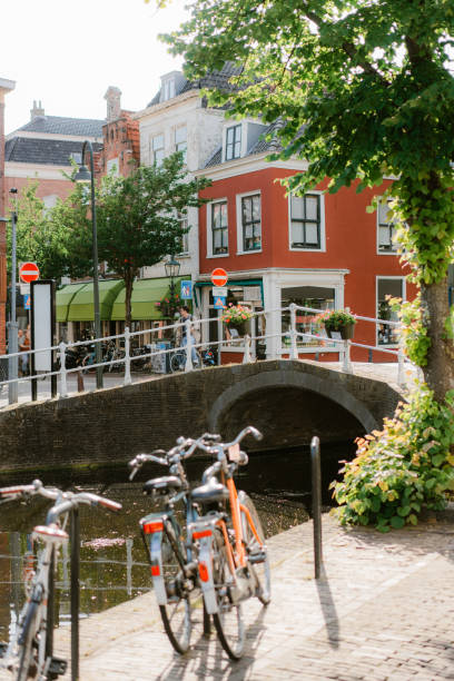 istock Bicycle parked near canal in Delft 1418406968