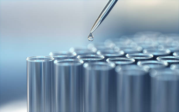 istock Close up of examining of test sample 1418411300