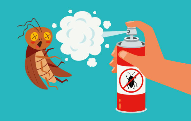 semprotan pengusir serangga dapat melunating pada cockroack - obat nyamuk ilustrasi stok