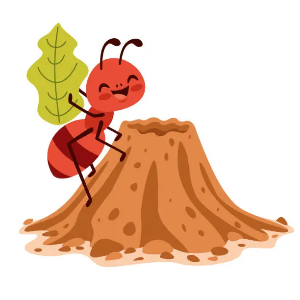 Vector illustration of Cartoon Drawing Of An Ant