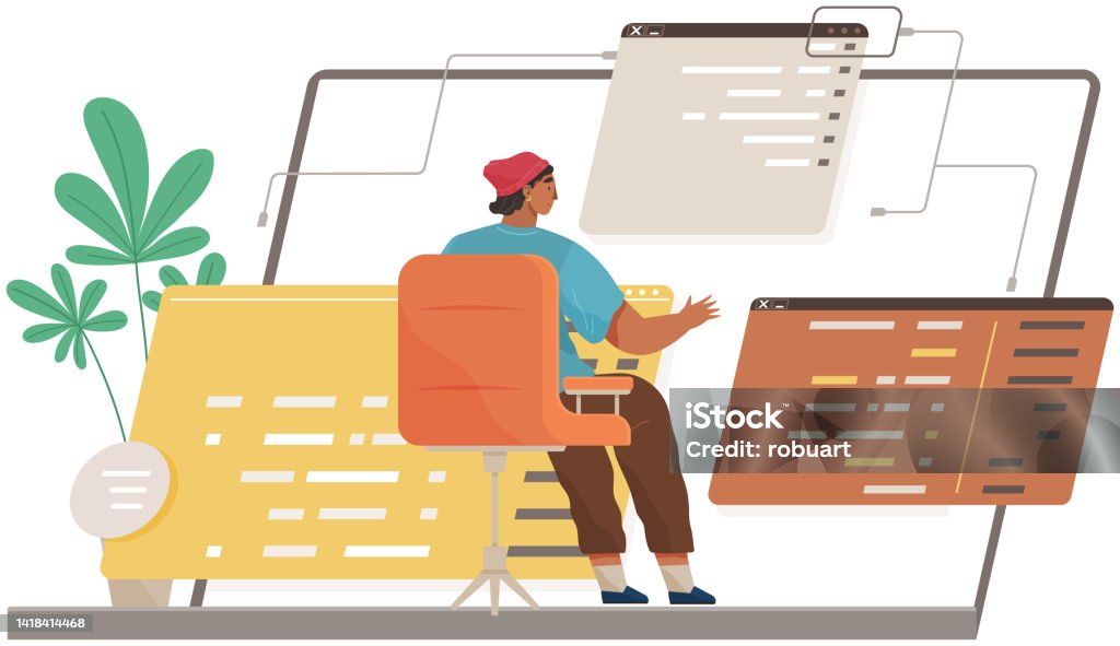 Programmer Engineering And Coding Set Of Programmers Working On Web ...