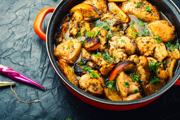 istock Chicken meat baked with orange. 1418418868