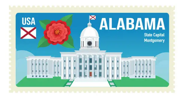 Vector illustration of Alabama State Capitol Building
