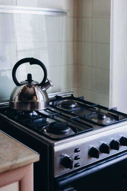 istock The kettle is on the gas stove in the kitchen 1418437090