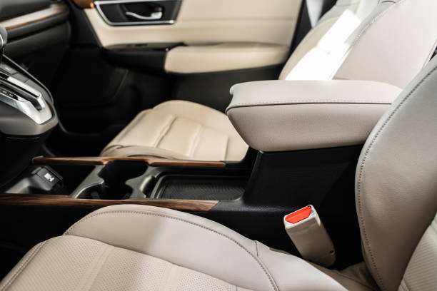 istock details of stylish car interior, leather interior 1418456581