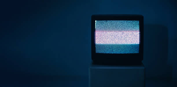 istock No TV signal on old television with copy space on dark background 1418459027