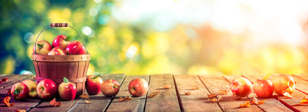 istock Apples In Wooden Basket 1418463213