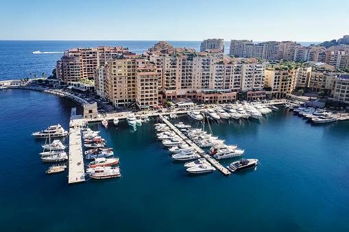 Monte carlo Monaco. June 16 2019. A view of the harbour in Monte carlo in Monaco