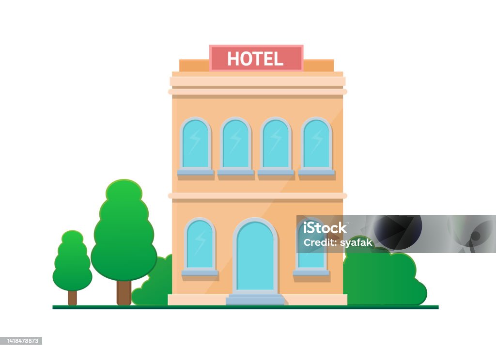 Hotel Building Front Hotel Building Front View Stock Illustration - Download Image Now ...