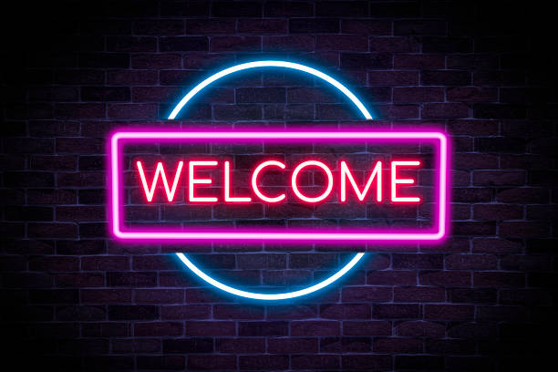 istock Welcome neon banner on maple foliage leaves. 1418483948