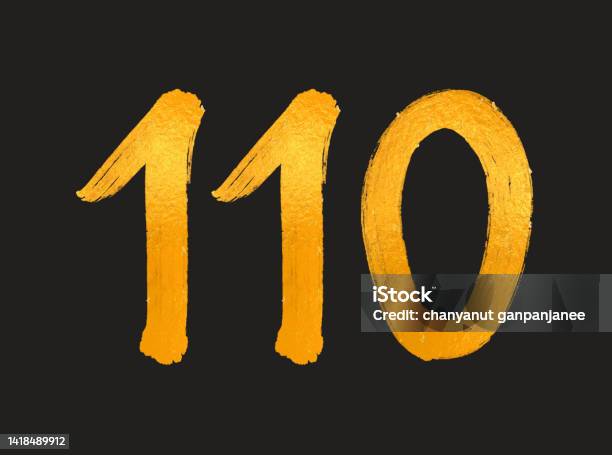 Year 110 110 Number Logo Vector Illustration 110 Years Anniversary Celebration ...