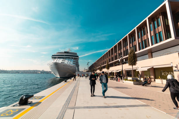 Galataport Istanbul. Travel to Turkey background photo. Istanbul Turkey - 11.13.2021