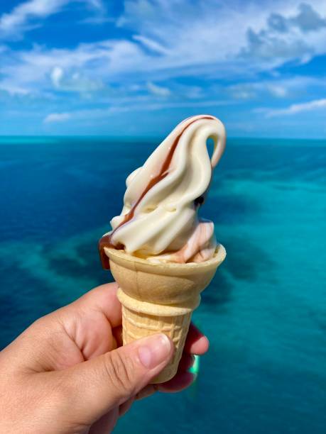 istock Ice cream and view on the sea 1418498736