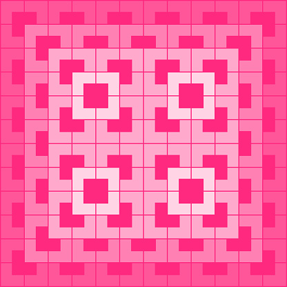 Corchete Rosa Ilustración de Corchete Angular Rosa Y Patrón De Cuadrados Vectorial De ...