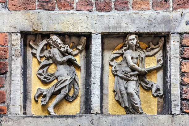 Bremen, Germany  - May 13, 2022:  Modern art on Bottcherstrasse street