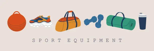 Vector illustration of Sport equipment.