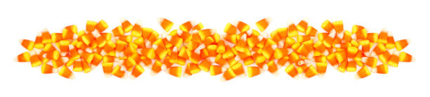 Halloween candy corn border banner isolated on white