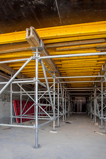Spring Support Scaffolding Support Scaffolding System At Bridge Construction Stock Photo ...
