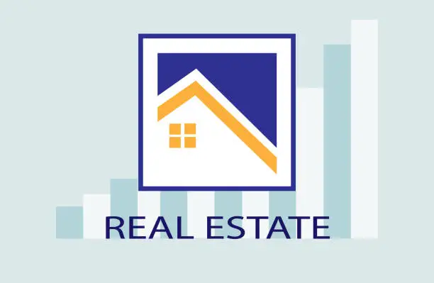 Vector illustration of Logo Real estate Business Trends.