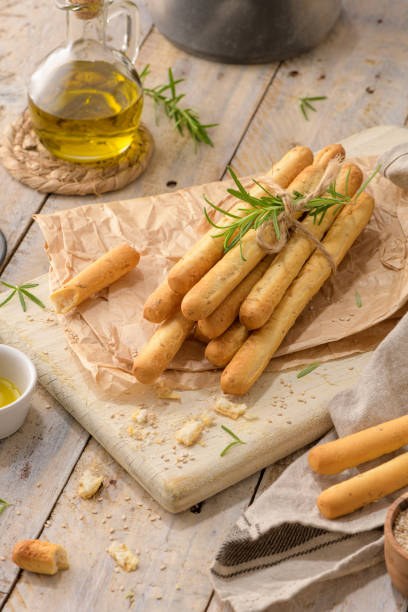 istock Traditional italian breadsticks grissini 1418532175