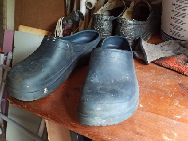 istock Shoes on the table in the workshop. 1418536817