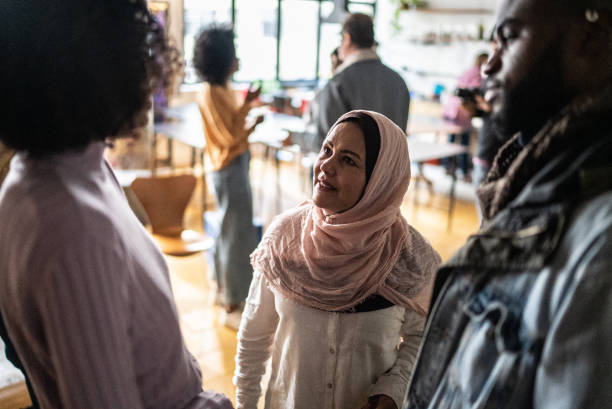istock Students or business people talking in the classroom or networking event 1418539569