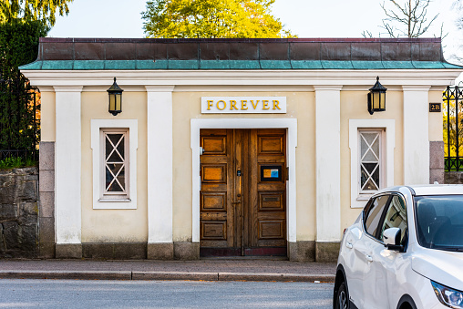 Gothenburg, Sweden - May 01 2022: Entrance of Forever Living headquarters.