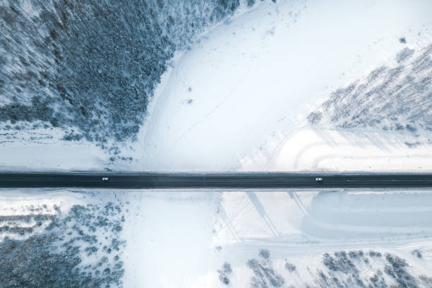 istock winter landscape bridge over the river 1418541774