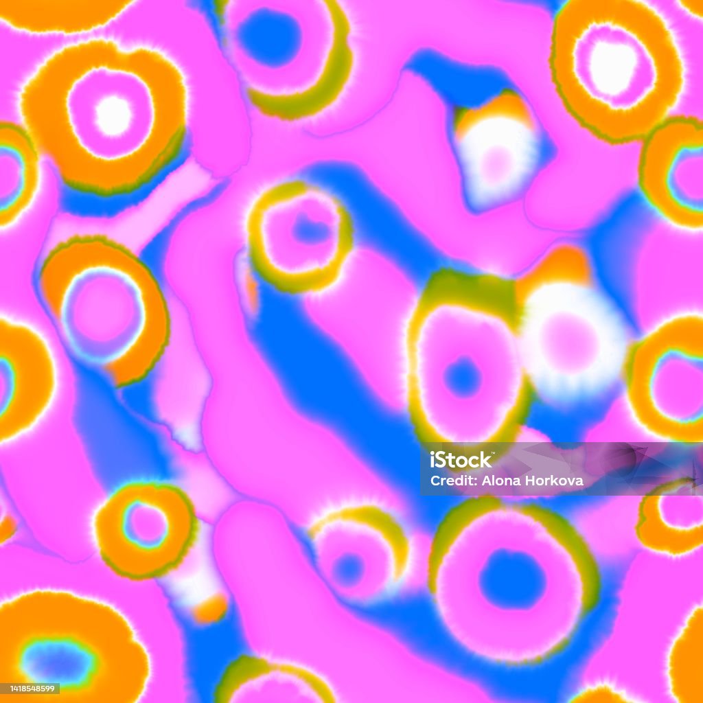 Distorted Flowers Pattern 70s Style Seamless Pattern With Abstract Flowers And Distorted Colors ...