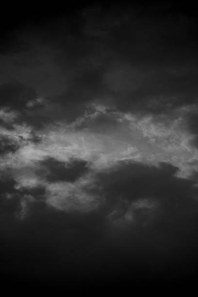 a portrait of dramatic stormy clouds in monochrome