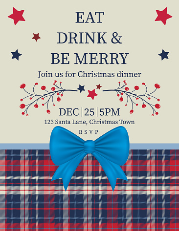 Plaid holiday party event. template. Text is on its own layer for easier removal.