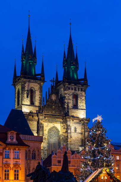 istock Christmas tree on Old Town Square in Prague, Czech Republic 1418558620