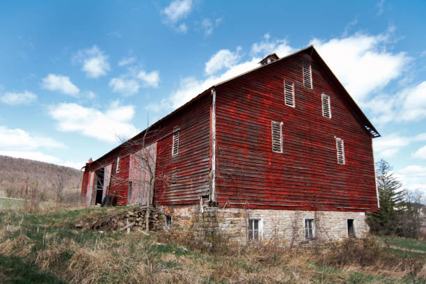 Red barn on abandoned farm