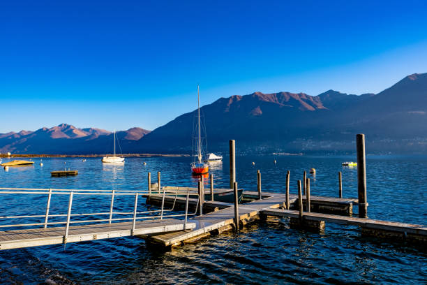istock Jetty with a beautiful mountain panorama 1418570526