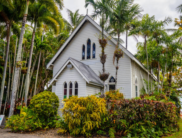 Tropical Church stock photo
