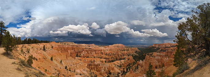 Approaching storm seen from the rim of Bryce Canyon National Park Utah