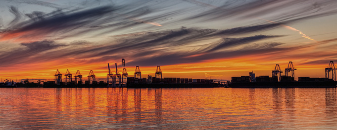harbour at sunset, Delta, BC, Canada