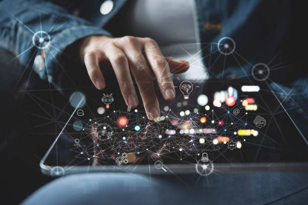 istock Ai Artificial intelligence, IoT Internet of Things, Digital Transformation, software develpment concept, Person using digital tablet with electronic brain circuit board, futuristic technology 1418597608
