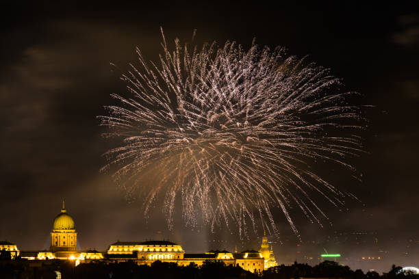 Fireworks in Budapest on St Stephen's Day in 2022