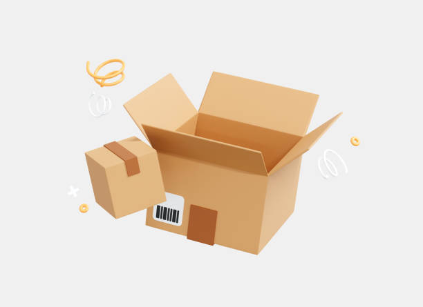 istock 3D Open cardboard box. Fast shipment delivery. Unpacking order or parcel in cargo box. Moving concept. Cartoon creative minimal design icon isolated on white background. 3D Rendering 1418600800