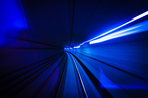 blurred motion in a tunnel