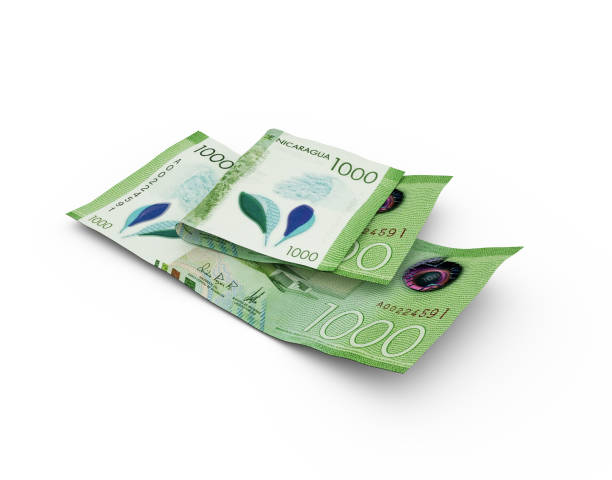 istock 3D rendering of Double Nicaraguan Cordoba notes isolated on white background 1418610662
