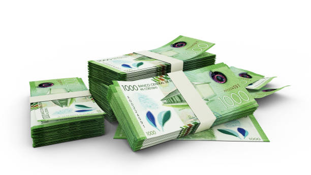istock 3D Stack of Nicaraguan Cordoba notes isolated on whited background 1418611135